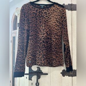 Long sleeve animal print blouse